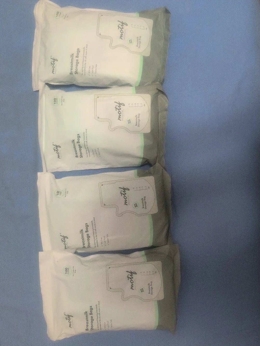 Motty Breastmilk Storage Bags - White (4 Pack)